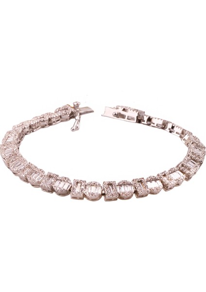 Monci S 6 Gümüş Bileklik Ms3297, 925 Ayar Kadın Gümüş Bilejklik, Şık Bileklik