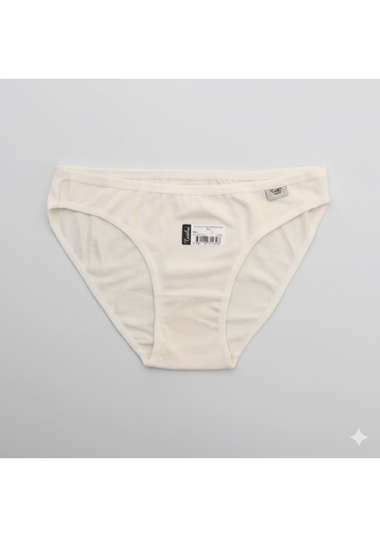 Tutku Kadın Elastan Düz Bikini Külot – Ekru, Doğal ve Rahat