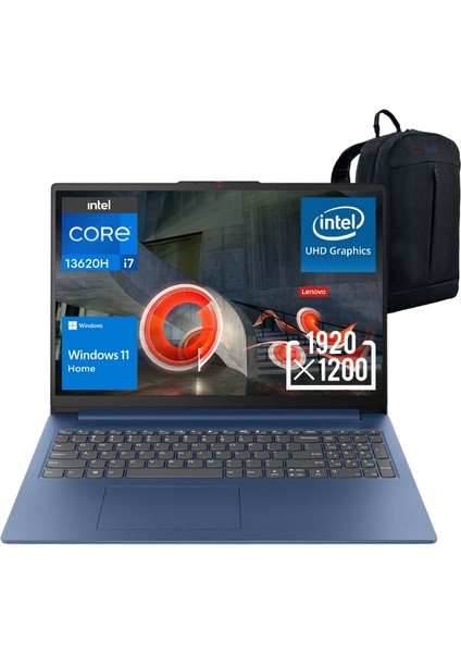 Ideapad Slim 3 15IRH10 Intel Core I7-13620H 16 GB Ddr 5 1 Tb SSD Wuxga 15.3" IPS 60Hz Windows 11 Taşınabilir Bilgisayar 83K10061TR - Emtech Çanta