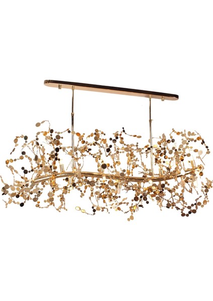 Asbury 15'li Sıralı Gold Kaplamalı Sarmaşık Görünümlü Yemek Masası fiyatları