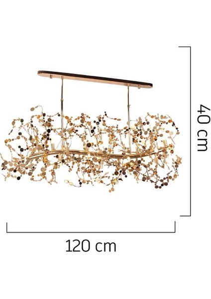 Asbury 15'li Sıralı Gold Kaplamalı Sarmaşık Görünümlü Yemek Masası modelleri