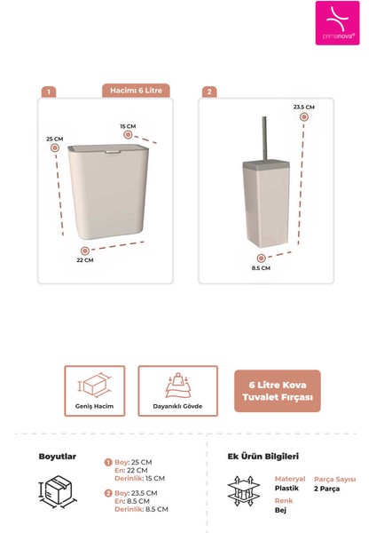 Prima Nova Flip 2'li Banyo Seti - Bej modelleri