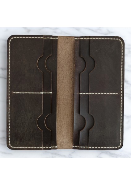 El Yapımı Hakiki Deri Çift Çiçek Desenli Cüzdan | Yakma Sanatı Ince Katlanabilir Model | Sanatsal ve Zarif El Işçiliği Tasarım modelleri