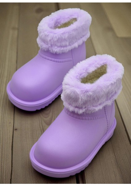 65D Rahat Taban Içi Kürklü Su Geçirmez Kız Çocuk Bot Günlük Çocuk Bot