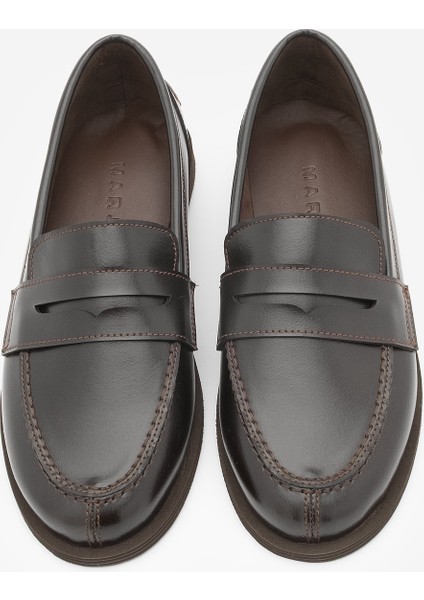Kadın Loafer Düz Taban Makosen Günlük Ayakkabı Benif Kahve