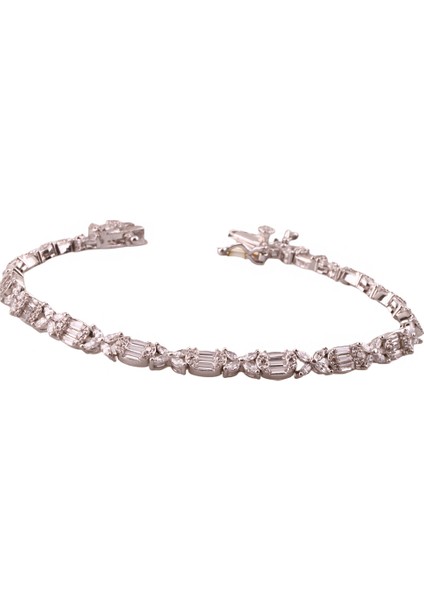 Monci S 9 Tennis Gümüş Bileklik Ms3300, 925 Ayar Gümüş, Şık Bileklik fiyatları