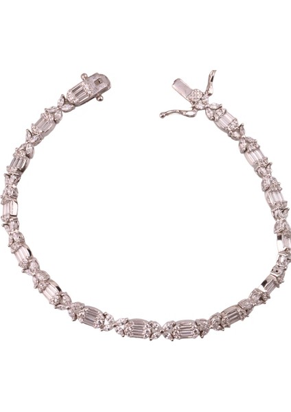 Monci S 9 Tennis Gümüş Bileklik Ms3300, 925 Ayar Gümüş, Şık Bileklik fırsatları