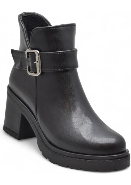 4560 Kadın Bot Ayakkabı Kaymaz Taban Fermuarlı Bağcıklı Günlük Kadın Bot