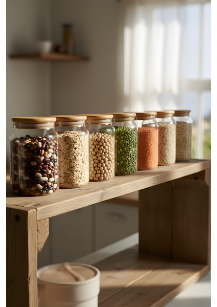 6’lı Vakumlu Cam Saklama Kabı Seti – 860 cc Bambu Kapaklı fiyatları