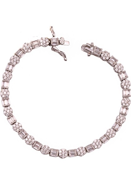 Monci S 8 Tennis Gümüş Bileklik Ms3299, 925 Ayar Gümüş, Şık Bileklik fiyatları