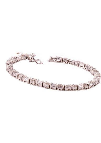 Monci S 8 Tennis Gümüş Bileklik Ms3299, 925 Ayar Gümüş, Şık Bileklik fırsatları