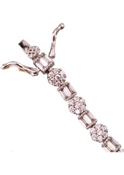 Monci S 8 Tennis Gümüş Bileklik Ms3299, 925 Ayar Gümüş, Şık Bileklik indirimleri