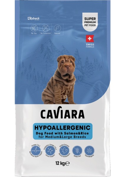 Hipoalerjenik Somonlu ve Pirinçli Orta & Büyük Irk Yetişkin Köpek Maması 12 kg