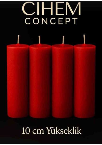10 cm Şamdan Mumu - Lavanta Kokulu - 4lü Paket