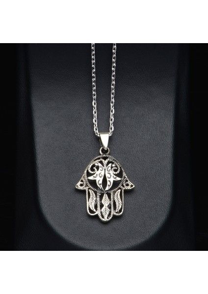 579 Fatma Ana Eli Gümüş Kolye