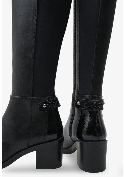 Jutti Kadın Dolgu Topuklu Günlük Bot - Siyah modelleri