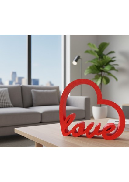 3D Baskı Kırmızı “love” Kalp Şeklinde Dekoratif Obje – Pla Malzeme fiyatları