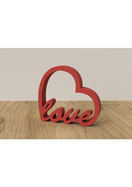 3D Baskı Kırmızı “love” Kalp Şeklinde Dekoratif Obje – Pla Malzeme modelleri
