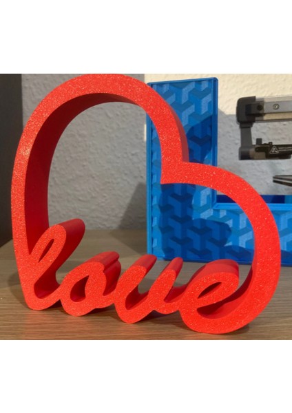 3D Baskı Kırmızı “love” Kalp Şeklinde Dekoratif Obje – Pla Malzeme fırsatları