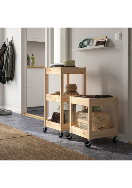 Loshult Servis Arabası Çam 38 x 38 x 82 cm indirimleri