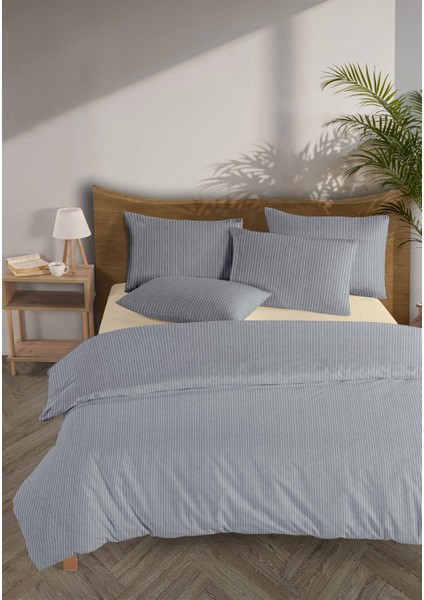 Chıc %100 Pamuk Ranforce Akay Lacivert Ipliği Boyalı Nevresim Takımı Çift Kişilik - 200X220 cm fiyatları