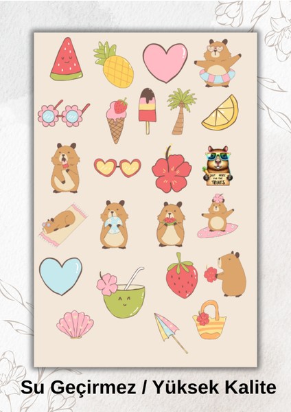 Retro Meyve Şöleni Sticker Ajanda Bullet Journal YRM054