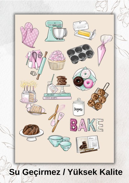 Bakery, Cafe, Pasta Sticker Ajanda Bullet Journal YRM062