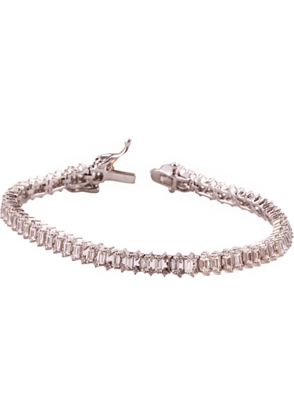 Monci S 2 Tennis Gümüş Bileklik Ms3293, 925 Ayar Kadın Gümüş Bileklik, Şık Bileklik fiyatları