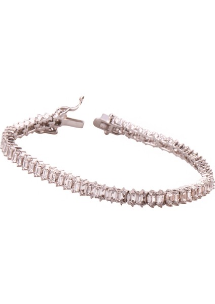 Monci S 2 Tennis Gümüş Bileklik Ms3293, 925 Ayar Kadın Gümüş Bileklik, Şık Bileklik fırsatları