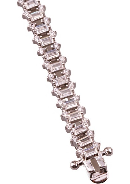 Monci S 2 Tennis Gümüş Bileklik Ms3293, 925 Ayar Kadın Gümüş Bileklik, Şık Bileklik