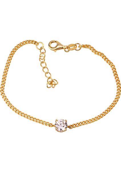 Tektaş Gümüş Bileklik Ms3289, 925 Ayar Kadın gümüş Bileklik, Altın Kaplama fiyatları