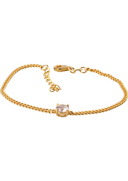 Tektaş Gümüş Bileklik Ms3289, 925 Ayar Kadın gümüş Bileklik, Altın Kaplama fırsatları