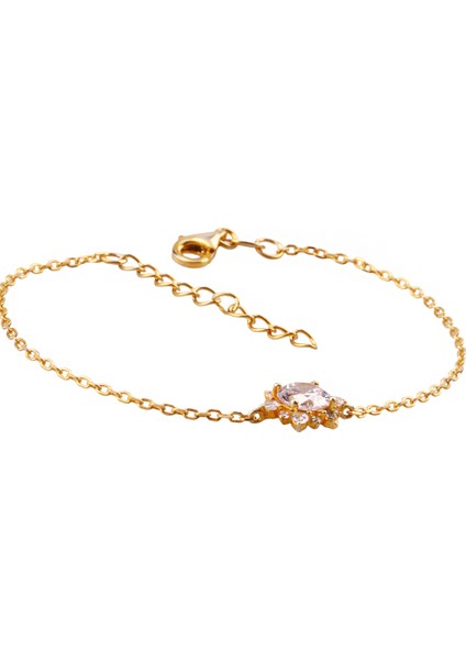 Yıldız Gümüş Bileklik Ms3285, 925 Ayar Kadın Bileklik, Altın Kaplama, İthal Ürün indirimleri