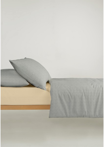 Chıc %100 Pamuk Ranforce Akay Koyu Gri Ipliği Boyalı Nevresim Takımı Çift Kişilik - 200X220 cm fırsatları