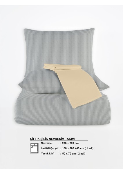 Chıc %100 Pamuk Ranforce Akay Koyu Gri Ipliği Boyalı Nevresim Takımı Çift Kişilik - 200X220 cm indirimleri