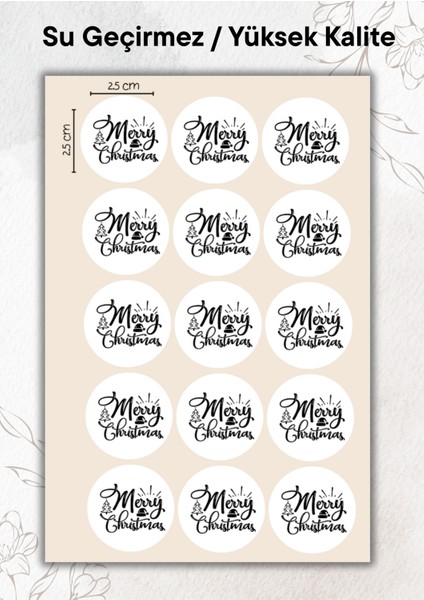 Yılbaşı Sticker 15 Adet Yüksek Kalite Su Geçirmez YRM102