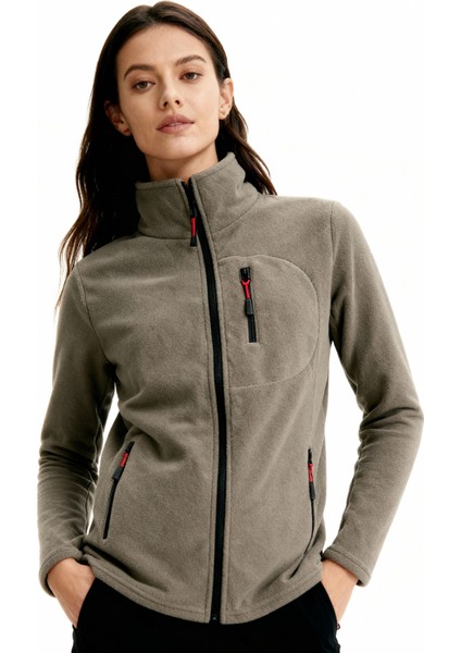 Kadın Extreme Rüzgar Geçirmez Cepli Outdoor Tam Fermuarlı Polar Ceket W223-17