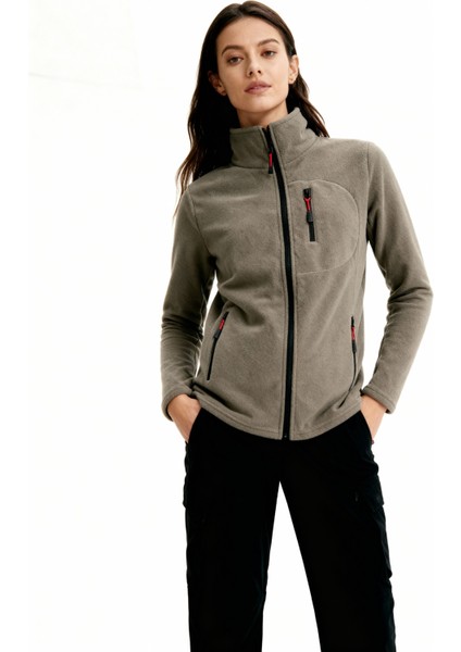 Kadın Extreme Rüzgar Geçirmez Cepli Outdoor Tam Fermuarlı Polar Ceket W223-17