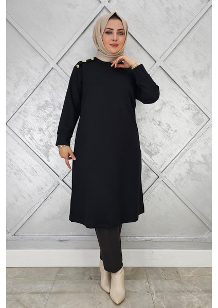 Kadın Düğme Detaylı Tesettür Tunik modelleri
