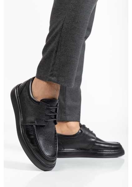Hakiki Deri Erkek Casual Ayakkabı Siyah Bağlı Eva Taban fiyatları
