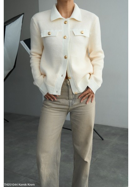 Kadın Erkek Yaka Ceket Tipi Düğmeli Kışlık Hırka fırsatları
