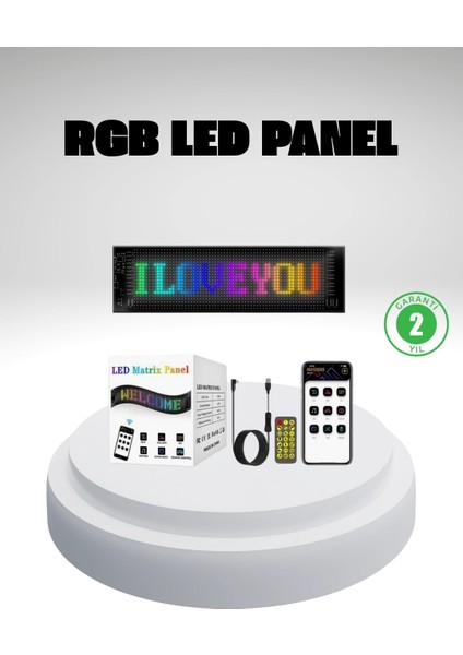 Rgb LED Panel – Mobil Uyumlu, Yazı ve Gıf Destekli, USB Bağlantılı Dekoratif Ekran