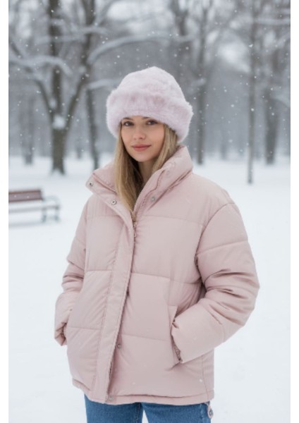 Kadın Kürklü Kışlık Peluş Bucket Şapka