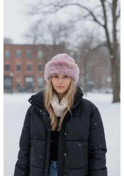 Kadın Kürklü Kışlık Peluş Bucket Şapka