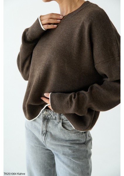 Kadın Bisiklet Yaka Basıc Kazak fiyatları