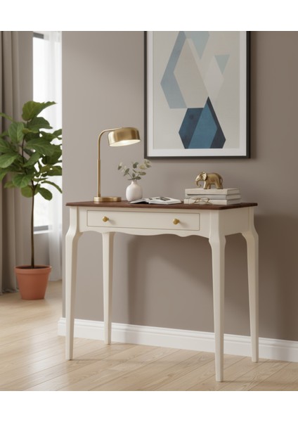 85 cm Masif Konik Krem Ceviz Dresuar