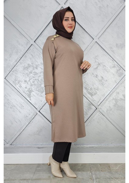 Kadın Düğme Detaylı Tesettür Tunik