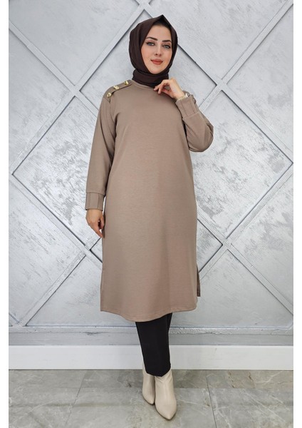 Kadın Düğme Detaylı Tesettür Tunik modelleri