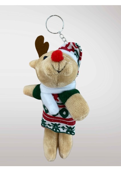Yılbaşı Temalı Peluş Anahtarlık Çanta Süsü Ağaç Süsü Dekor Süsü Hediye (13-15 Cm) (KOD:125)
