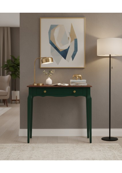 100 cm Masif Konik Yeşil Ceviz Dresuar